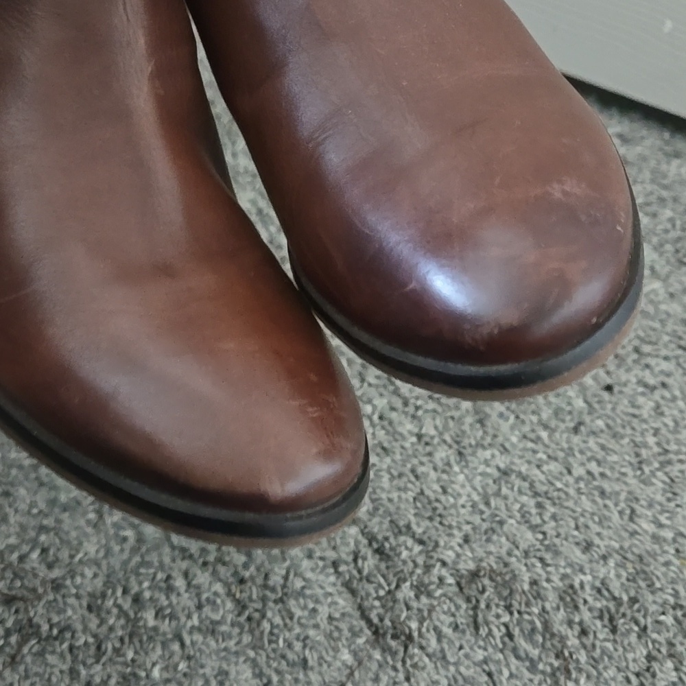 Sam Edelman Brown Leather Slip On Ankle Boots Size 7.5 - Picture 9 of 11